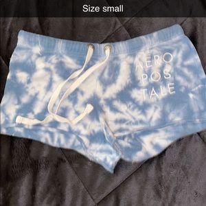 Blue tie dye booty shorts